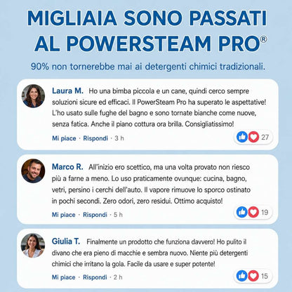 Blimmy® PowerSteam Pro – Pulizia Profonda a Vapore Senza Detergenti