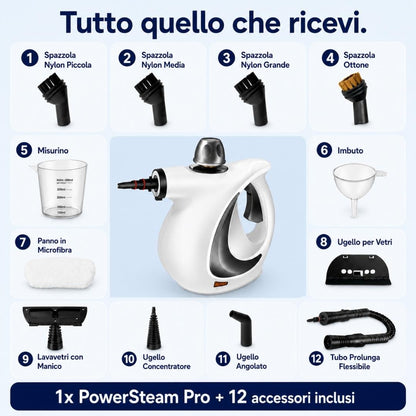 Blimmy® PowerSteam Pro – Pulizia Profonda a Vapore Senza Detergenti